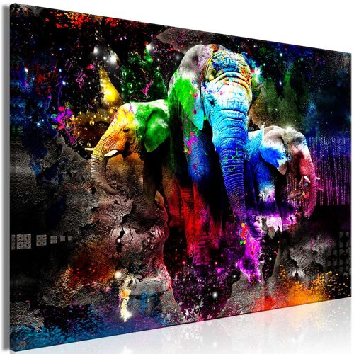  Slika - Colorful Elephants (1 Part) Wide 90x60 Slike