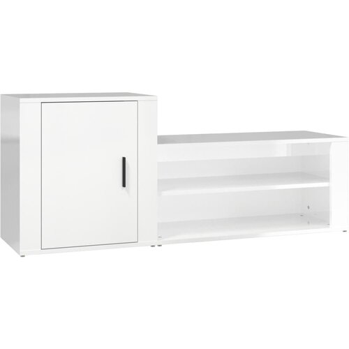 Maison Chic Omarice za obutev - Kopa za čevlje visok sijaj bela 130x35x54 cm inženirski les, (21776395) Slike