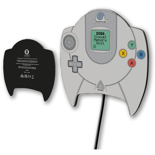 Numskull Uradni brezžični polnilnik SEGA Dreamcast Controller - 10 W hitri polnilnik Qi za vse brezžične naprave Qi, (21241313) Slike