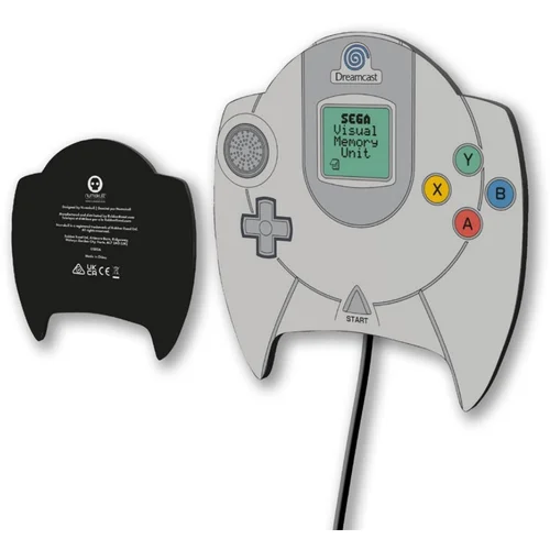 Numskull Uradni brezžični polnilnik SEGA Dreamcast Controller - 10 W hitri polnilnik Qi za vse brezžične naprave Qi, (21241313)