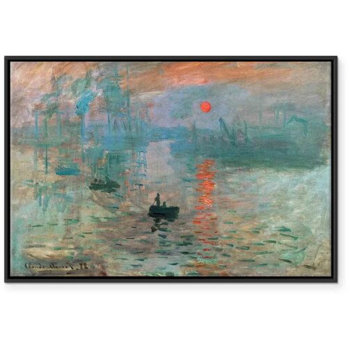  Slika - Claude Monet &amp;ndash; Impression Sunrise 120x80 U crnom drvenom okviru Slike