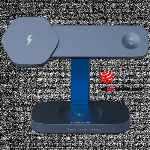 Canyon Wireless Charging Station Hexagon 310 3in1 DarkGreyBlue ( CNS-WCS310DGBL ) Cene