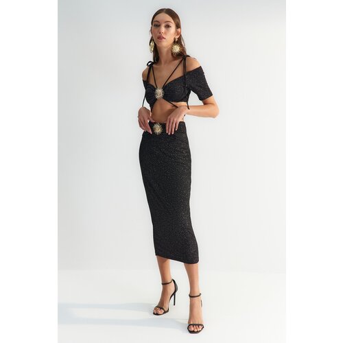 Trendyol Skirt - Black - Midi Slike
