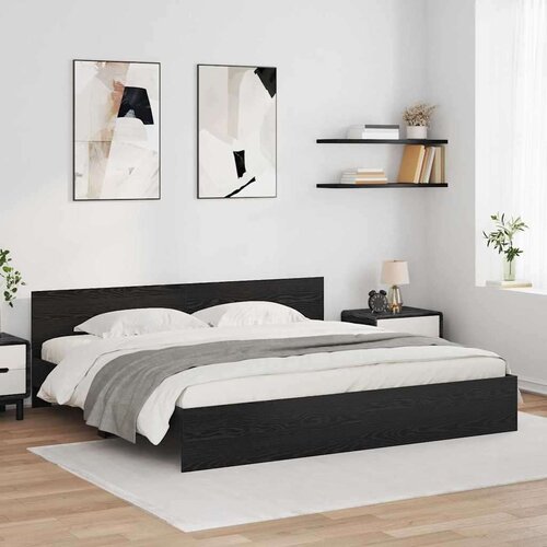  Okvir za krevet Crni hrast 180 x 200 cm Konstruirano drvo Cene