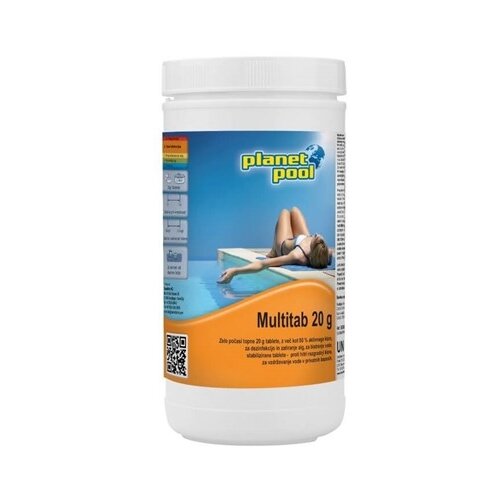 PLANET POOL Klorove tablete z algicidom in flokulantom Planet Pool Multitab (za dezinfekcijo, zatiranje alg, bistrenje bazenske vode, 1 kg/20 g) Slike
