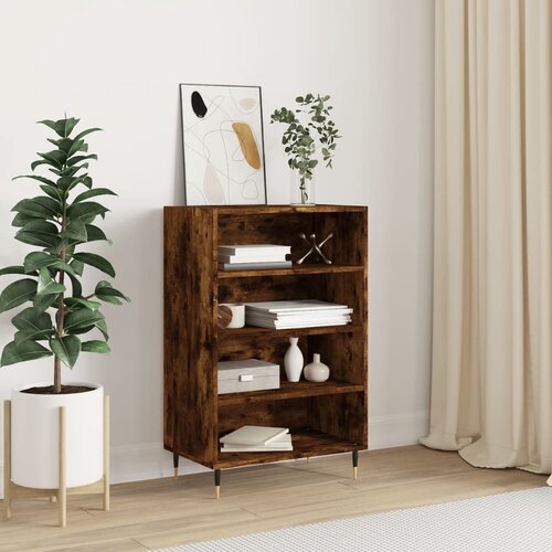 VidaXL Visoka omara dimljeni hrast 57x35x90 cm inženirski les Slike
