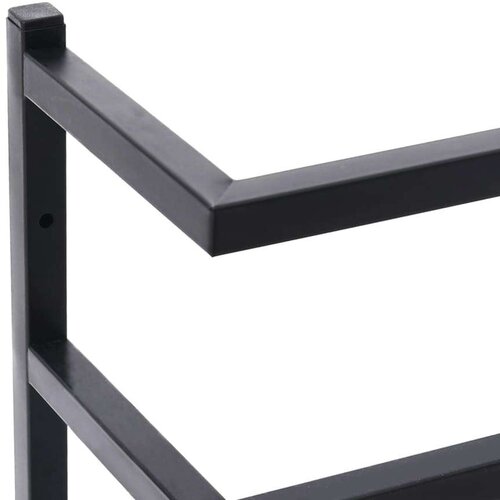 VidaXL stalak za ručnike crni 24 x 12 x 48 cm čelični Slike