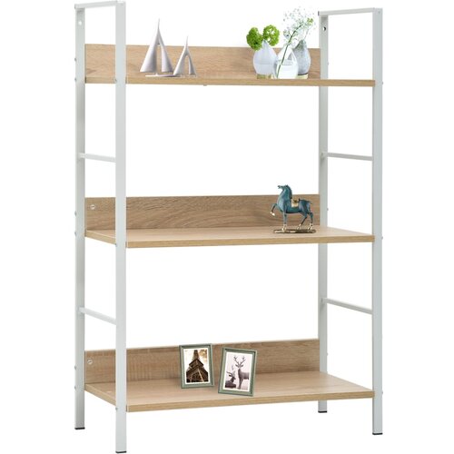Maison Chic Knjižna omara - Knjižna polica - Knjižni regal 3-nadstropna hrast 60x27,6x90,5 cm inž. les, (21723228) Cene