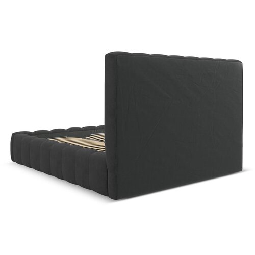Micadoni Home Antracitno sivi tapecirani bračni krevet s prostorom za odlaganje s podnicom 180x200 cm Kelp &amp;ndash; Slike