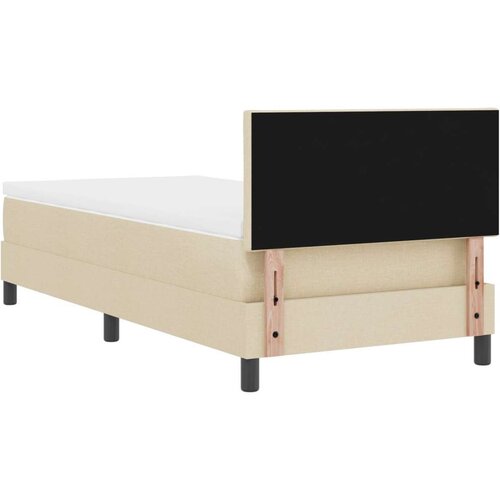 Box Spring Krevet s Madracem Kremasti 90x200 cm Tkanina Slike