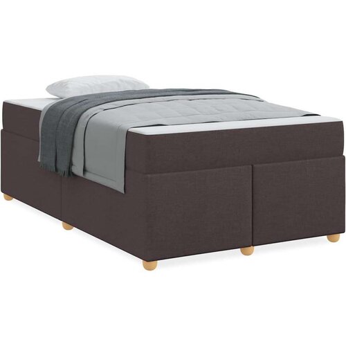  Okvir kreveta s madracem Tamno smeđa 120 x 190 cm tkanina Slike