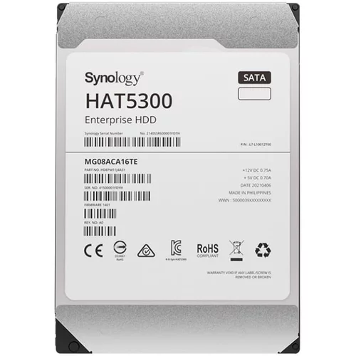 Synology HAT5300-4T 4TB 3.5” Enterprise HDD 7.200 rpm Buffer size : 256 MiB SATA 6
