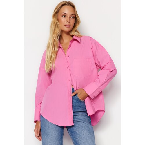 Trendyol Shirt - Pink - Oversize Slike