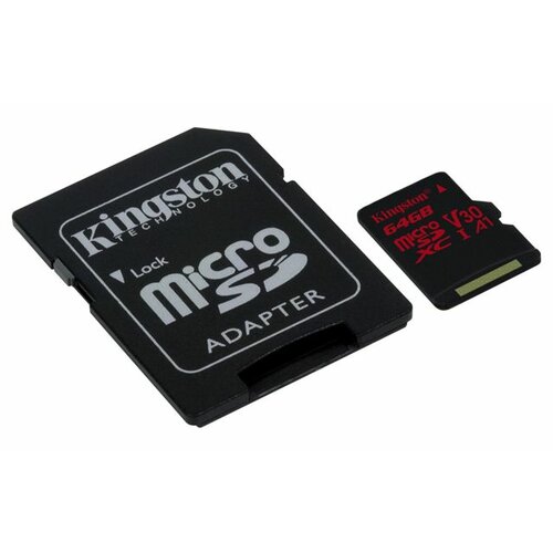 Kingston UHS-I U3 MicroSDXC 64GB V30+ Adapter SDCR/64GB React memorijska kartica Slike