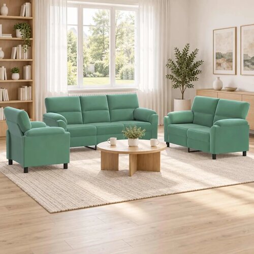  Set sofe 3 pcs Morska zelena Bar&scaron;un - zelena boja mora 1-sjedalo + 2-sjedalo (140 cm) + 3-sjedalo Cijene