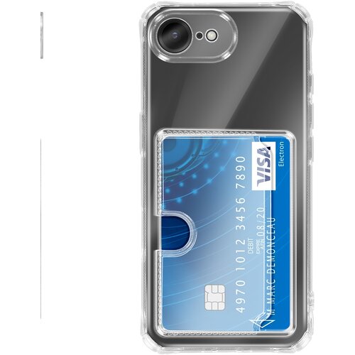 AVIZAR Ovitek za iPhone 16e &ndash; vgrajen žep za kartice in ojačani vogali, Prozorna, (5000274078) Cene
