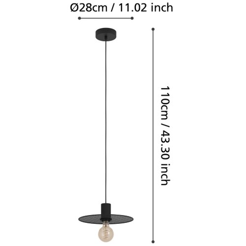 Eglo visilica Ikeston 43731, 1x E27, &amp;Oslash;28 cm, crna Slike