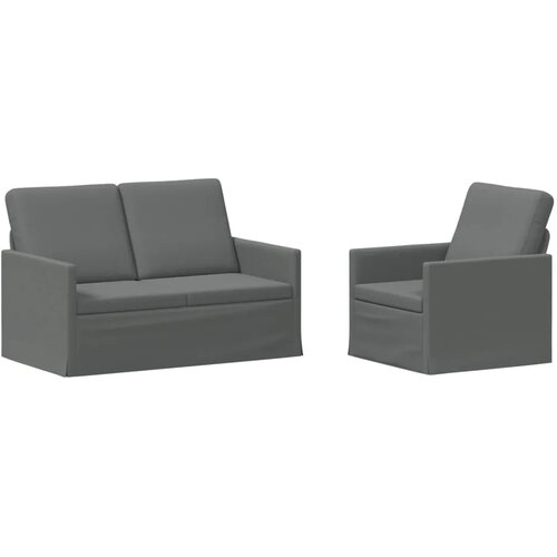  Set sofe 2 pcs Tamnosiva Tkanina - Tamnosiva 1-sjedalo + 2-sjedalo (120 cm) Slike