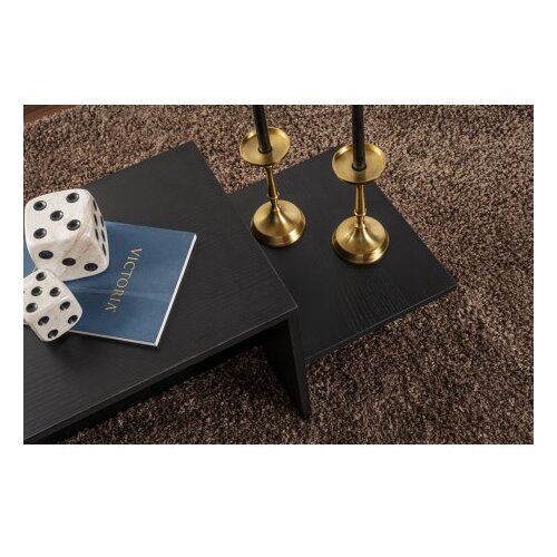 Hanah home stočić za dnevnu sobu harmony - wood black wood black coffee table Slike