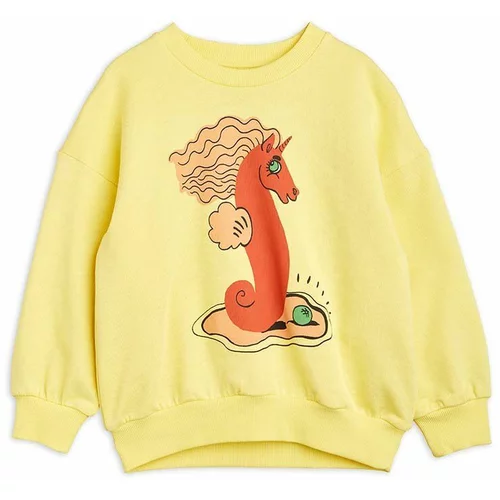 Mini Rodini Otroški bombažen pulover rumena barva