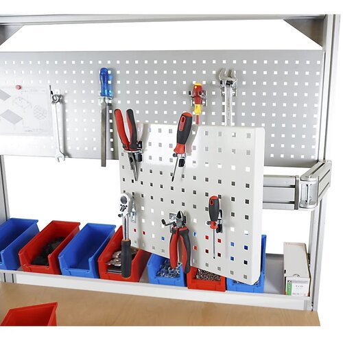 eurokraft pro Vrtljiva konzola s pločevinasto perforirano ploščo, za pritrditev orodja, VxŠxG 380 x 456 x 866 mm Cene