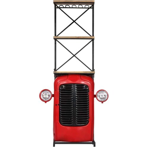 VidaXL Omarica za vino traktor 49x32x183 cm trden mangov les Slike