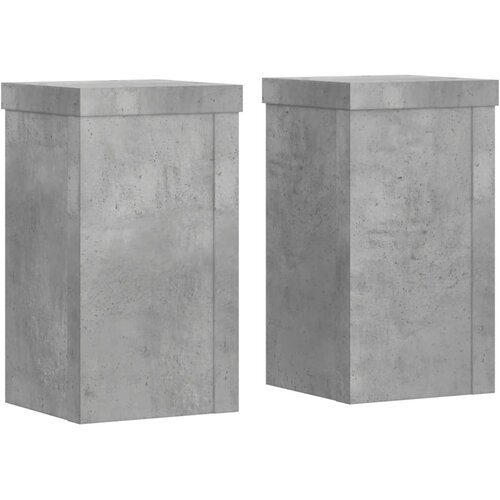  Stalci za biljke 2 kom siva boja betona 10 x 10 x 18 cm drveni Slike