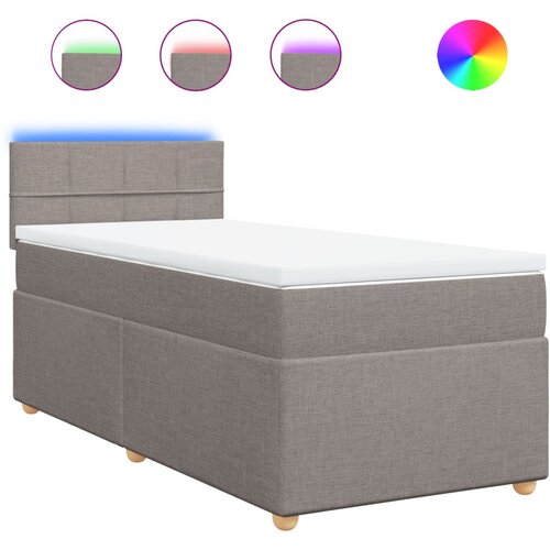 VidaXL Box spring postelja z vzmetnico taupe 90x190 cm blago, (21291738) Slike