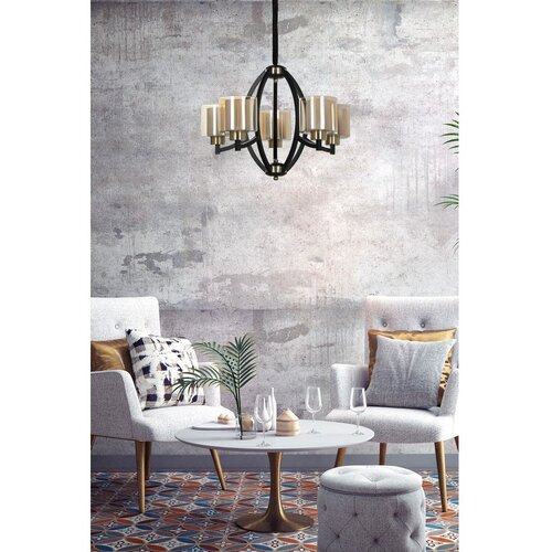 Opviq Paul 5 li siyah avize bal camlı Vintage Chandelier Slike