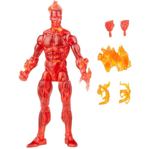 Marvel Legends Series Retro Fantastic Four The Human Torch 6-palčna igrača akcijska figura, vključuje 5 dodatkov, večbarvna, (20838132) Slike