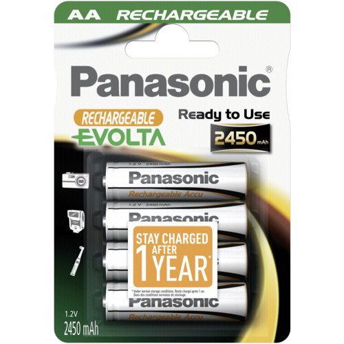 Panasonic 1x4 Akku NiMH Mignon AA 2450 mAh Rechargeable Evolta - punjive baterije Slike