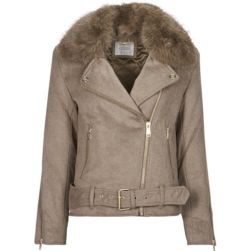 Guess NANCY FAUX FUR JACKET Smeđa Slike