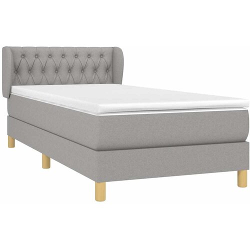  Krevet s oprugama i madracem svjetlosivi 100x200 cm od tkanine Slike