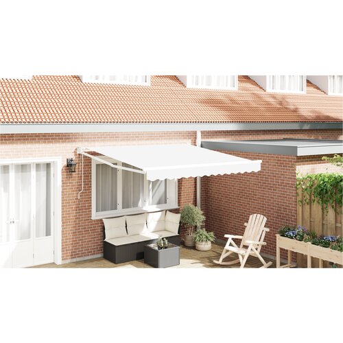 vidaXL Avtomatska Retraktibilna tende Bela 300x250 cm, Tenda za zamenjavo tkanine za 3x2,5 m okvir Bela Cene