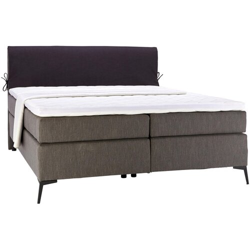 Hom`in postelja boxspring 200 cm x 200 cm , tekstil antracit, črna Cene