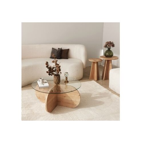 Hanah home Bubble Sapphire Klub sto, 75x35x75cm, Krem Slike