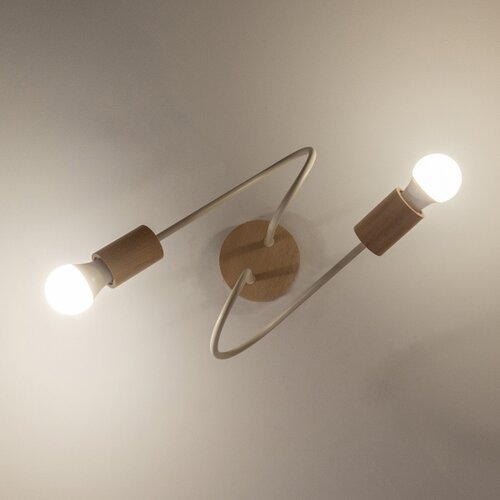  plafonski luster oxford 2xE27/15W/230V borovina/krema Slike