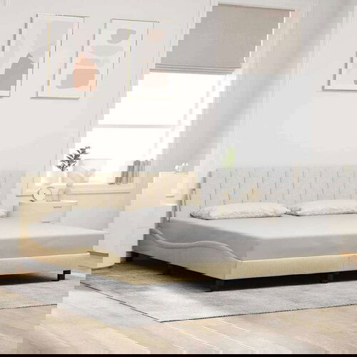  Posteljni okvir brez vzmetnice krem 180x200 cm blago Cene