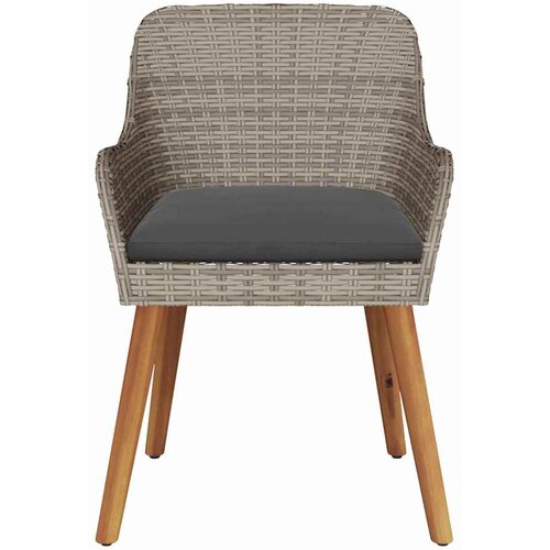  Vrtna stolica s jastukom 2 pcs Crna 62,5 x 55 x 82 cm poliratan Slike