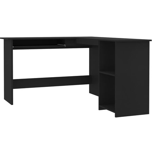 Maison Chic Kotna miza - pisarni&amp;scaron;ka miza - Računalni&amp;scaron;ka miza L-oblike črna 120x140x75 cm iverna plo&amp;scaron;ča, (21784986) Slike