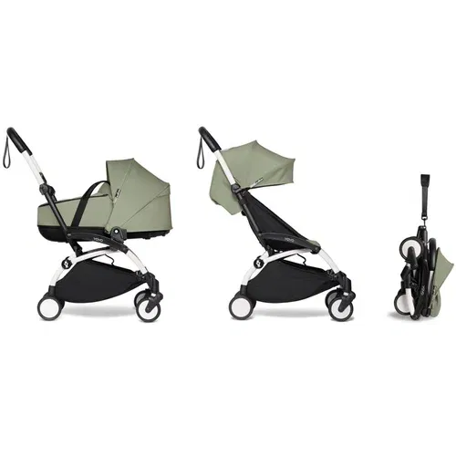 BABY ZEN kolica 2u1 YOYO² frame white, color pack 6+, bassinet olive 595101, 595511, 595411