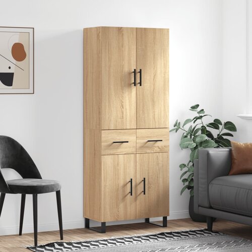 vidaXL Visoka komoda sonoma hrast 69,5x34x180 cm inženirski les Cene