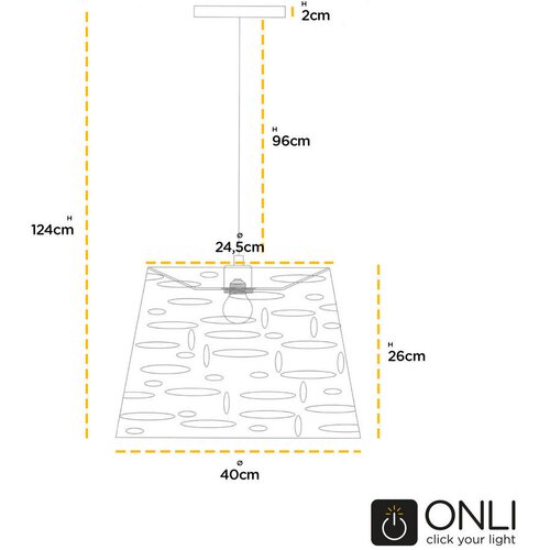 Lesnina XXXL ONLI - Luster na sajli RICKY, 1xE27/15W/230V, prečnik 40 cm, bela Slike