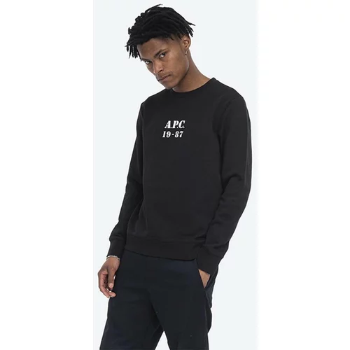 A.P.C. Bombažen pulover Sweat Gaby moški, črna barva
