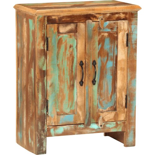  Komoda s 2 vratima 55 x 30 x 70 cm od masivnog obnovljenog drva Slike