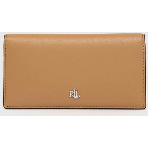 Polo Ralph Lauren Usnjena denarnica ženska, bež barva, 432935939