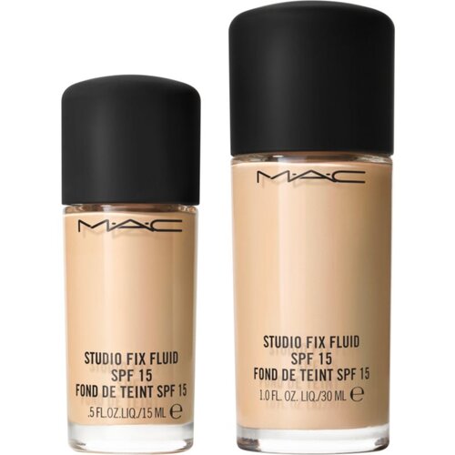 MAC Cosmetics Studio Fix Fluid SPF 15 24HR Matte Foundation + Oil Control Mini matirajoči tekoči puder SPF 15 odtenek NC16 15 ml Slike