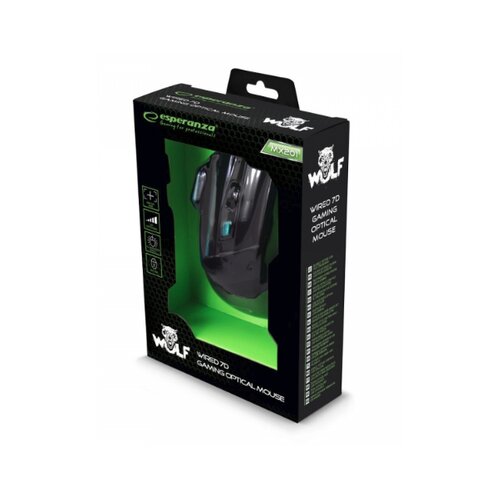 Esperanza Mi&amp;scaron; ESPERANZA GAMING WOLF 7D MX201, blue, 2400dpi, double-click, ergonomic, EGM201B Slike