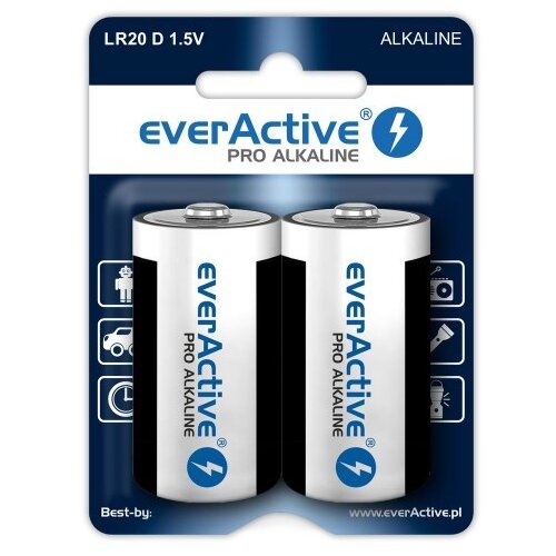 EverActive Alkaline batteries Pro Alkaline LR20 D - blister card 2 pieces Cijene