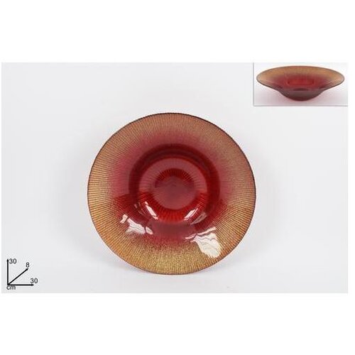 Zdjela 30CM STAKLO CRVENA GLITER XNA21013711 Slike